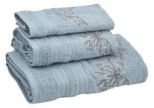 Osuška a ručníky BUTTERFLY v dárkovém balení Světle modrá Sada (ručník 30x50cm, 50x100cm, osuška 70x140cm)