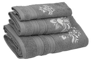 Osuška a ručníky ORCHIS v dárkovém balení Béžová Sada (ručník 30x50cm, 50x100cm, osuška 70x140cm)