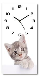 Moderní hodiny nástěnné Šedá kočka pl_zsp_30x60_f_80791907