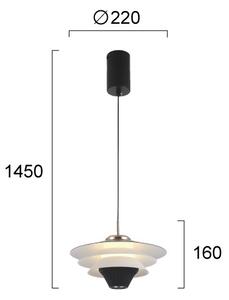 LED Lustr na lanku MANLEY LED/5W/230V černá/bílá
