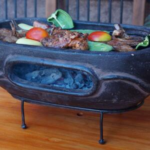 Benco Venkovní stolní keramický gril CARLOS ovál (hnědá)