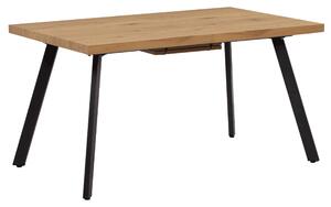 Jídelní stůl, rozkládací, dub / kov, 140-180x80 cm, AKAIKO
