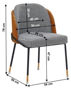 TEMPO Jídelní židle, černobílá vzor / camel ekokůže, KIRNA