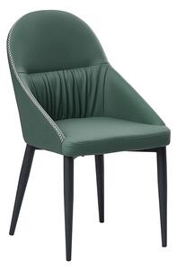 TEMPO Jídelní židle, ekokůže zelená / kov, KALINA