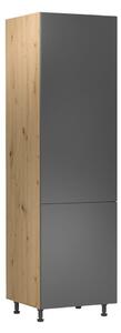 Vysoká kuchyňská skříň LANGEN D60R Dub artisan/šedá
