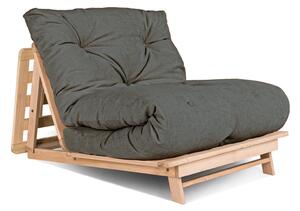 MarLiving Rozkládací futonové křeslo LAYTI 02 90 cm z masivu/šedé
