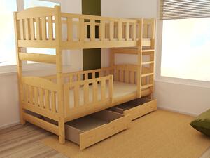 Vomaks unit, s.r.o. Patrová postel PP 013 Povrchová úprava: surové dřevo, Prostor mezi lůžky: 80 cm, Rozměr: 80 x 180 cm