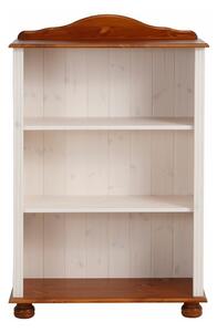 Bílo-hnědá knihovna z borovicového dřeva 77x116 cm Ella - Støraa