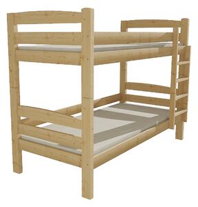 Vomaks unit, s.r.o. Patrová postel PP 019 Povrchová úprava: surové dřevo, Prostor mezi lůžky: 80 cm, Rozměr: 80 x 180 cm