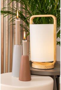 Krémová stolní lampa Leitmotiv Snap, výška 21,5 cm