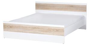 Manželská postel 160x200 cm v kombinací dub sonoma a bílá KN134