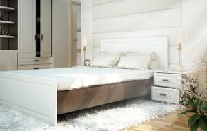Manželská postel 160x200 cm s bílými čely a korpusem wenge s roštem typ KP 901 KN750