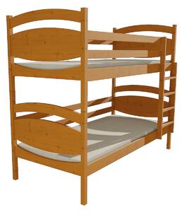 Vomaks unit, s.r.o. Patrová postel PP 022 Povrchová úprava: surové dřevo, Prostor mezi lůžky: 80 cm, Rozměr: 80 x 180 cm