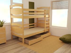 Vomaks unit, s.r.o. Patrová postel PP 022 Povrchová úprava: surové dřevo, Prostor mezi lůžky: 80 cm, Rozměr: 80 x 180 cm