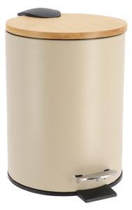 Odpadkový koš Timeless, světle béžová/s dřevěnými prvky, 2,5L
