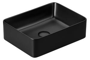 UPTrend Obdélníkové keramické umyvadlo na desku ROMA MATT BLACK TR41313‑U18, černá mat