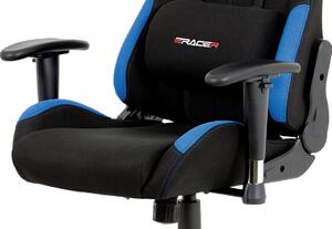 Kancelářská židle polohovací černá a modrá látka KA-F02 BLUE