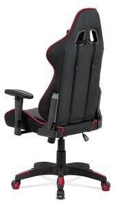Autronic Kancelářská židle houpací mech., černá + červená koženka, plast. kříž