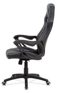 Kancelářská židle šedá s houpacím mechanismem v kombinaci látky MASH a ekokůže KA-G406 GREY