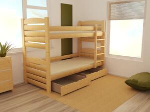 Vomaks unit, s.r.o. Patrová postel PP 025 Povrchová úprava: surové dřevo, Prostor mezi lůžky: 80 cm, Rozměr: 80 x 180 cm