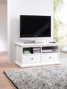 Vikio TV stolek v bílé barvě se 2 zásuvkami F1090