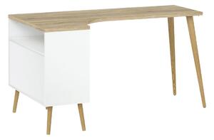 Vikio Rohový psací stůl se zásuvkami v dekoru dub s bílou barvou typ 450 F2005