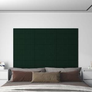 Nástěnné panely 12 ks tmavě zelené 60 x 30 cm samet 2,16 m²