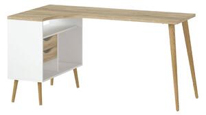 Vikio Rohový psací stůl se zásuvkami v dekoru dub s bílou barvou typ 450 F2005