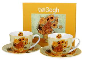 Porcelánový šálek s podšálkem Van Gogh Sunflowers 250 ml sada 2ks