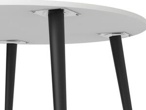 Kulatý jídelní stůl OSLO 75386 v bílé barvě s černými nožkami 100 cm
