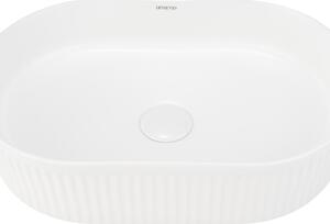 UPTrend Oválné keramické umyvadlo na desku OAZA BLOOM TR41422, bílá lesk