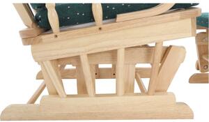 Houpací křeslo v moderním dřevěném provedení zelená RELAX GLIDER 87107