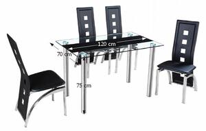 Jídelní stůl ve stylovém skleněném designu černá ESTER