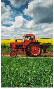 Bavlněný froté ručníček 30x50 cm - Červený traktor