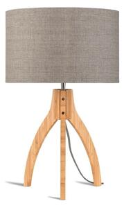 Stolní lampa s béžovým stínidlem a konstrukcí z bambusu Good&Mojo Annapurna
