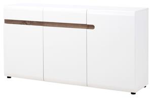 Komoda třídveřová v luxusní bílé barvě ve vysokém lesku TK026 TYP 40
