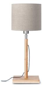 Stolní lampa s béžovým stínidlem a konstrukcí z bambusu Good&Mojo Fuji