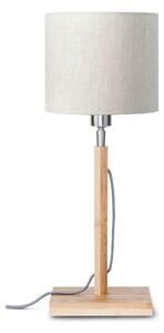 Stolní lampa se světle béžovým stínidlem a konstrukcí z bambusu Good&Mojo Fuji