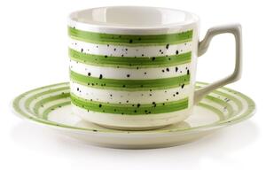 Porcelánový šálek s podšálkem Joy Green 210 ml sada 6ks
