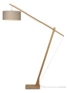 Stojací lampa s béžovým stínidlem a konstrukcí z bambusu Good&Mojo Montblanc