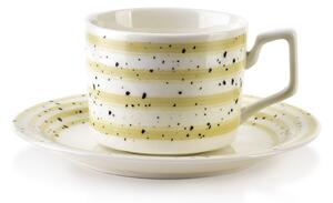 Porcelánový šálek s podšálkem Joy Beige 210 ml sada 6ks