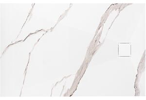Rea Magnum Carrara, SMC sprchová vanička 90x120, bílá-kamenný vzor, ​​REA-K7006