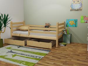 Vomaks Dětská postel M 001 NEW* se zábranou Rozměr: 70 x 160 cm, Barva: surové dřevo
