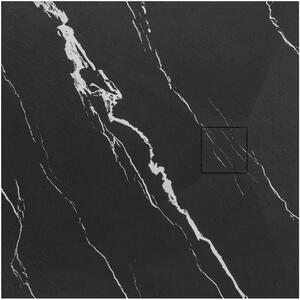 Rea Magnum Carrara, SMC sprchová vanička 90x90, černá-kamenný vzor, ​​REA-K7008
