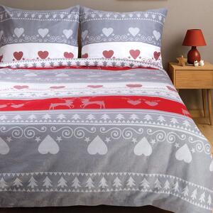VÁNOČNÍ FLANELOVÉ POVLEČENÍ FLANELOVE 200X220 CM, 2KS 70X80 CM VZOROVANÉ