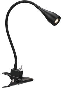 Čtecí LED diodová lampička na klipu NORDLUX Mento - Ø 35 x 400 x 70 mm, černá - 75582003