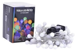 TESLA lighting Tesla - dekorativní řetěz Baňka 1,8cm, 80LED, RGB, 230V, 8m + 3m kabel, časovač, IP44