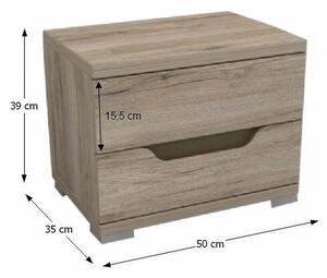 Noční stolek v moderním dubovém provedení TK060