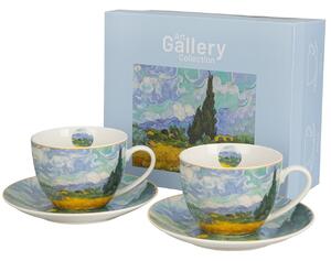 Porcelánový šálek s podšálkem Van Gogh Wheat Field 270 ml sada 2ks