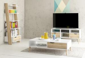 TV stolek v moderním retro stylu bílá DELTA 75391